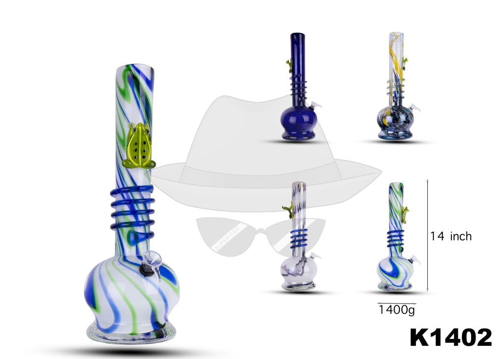 K1402 14 INCH SOFTGLASS WATER PIPE