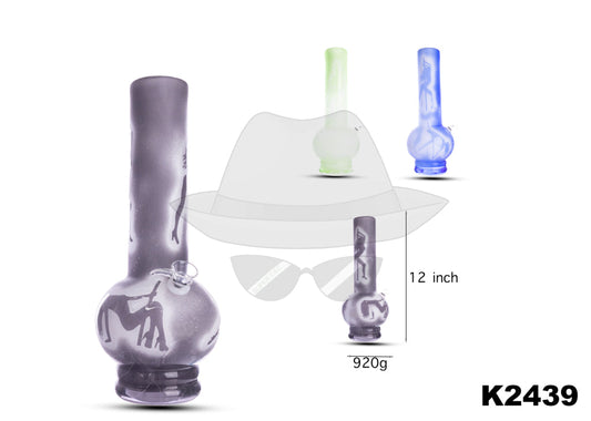 K2439 12 INCH SOFTGLASS WATER PIPE