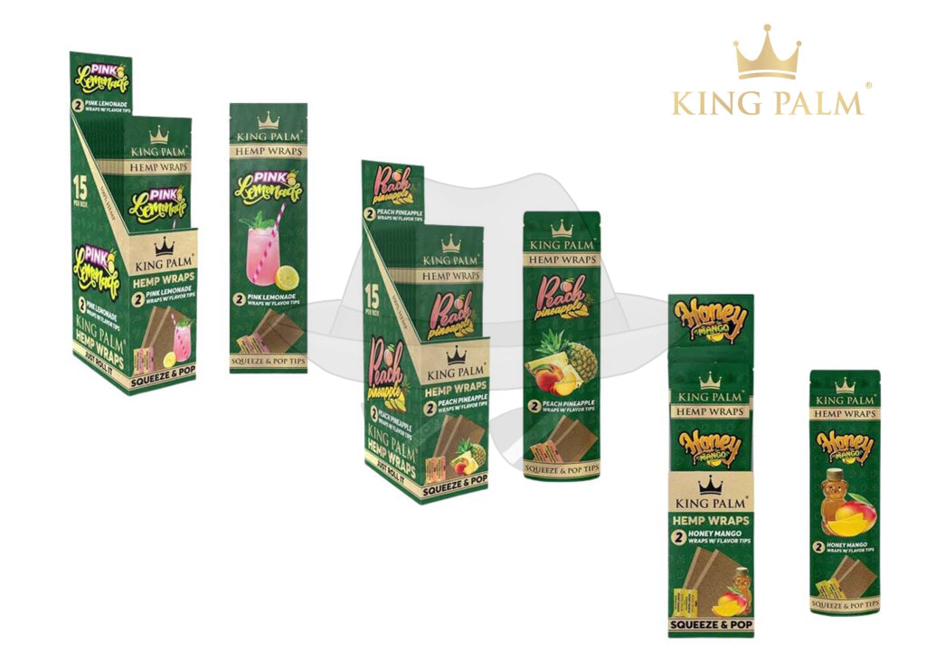 KING PALM 2PK HEMP WRAPS 15CT DISPLAY
