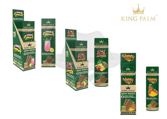KING PALM 2PK HEMP WRAPS 15CT DISPLAY