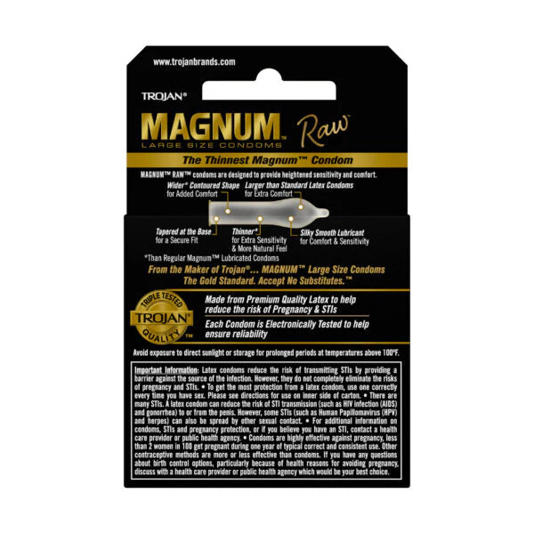 Load image into Gallery viewer, Trojan Condom Magnum RAW 3CT/DZ
