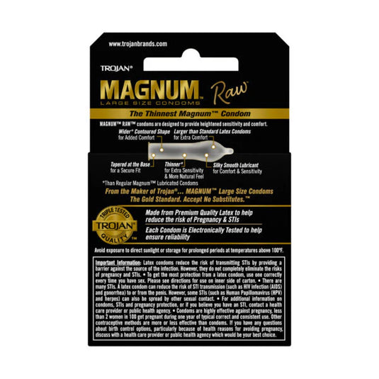 Trojan Condom Magnum RAW 3CT/DZ