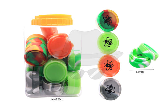 Large Honey Silicone Container Jar of 20pc