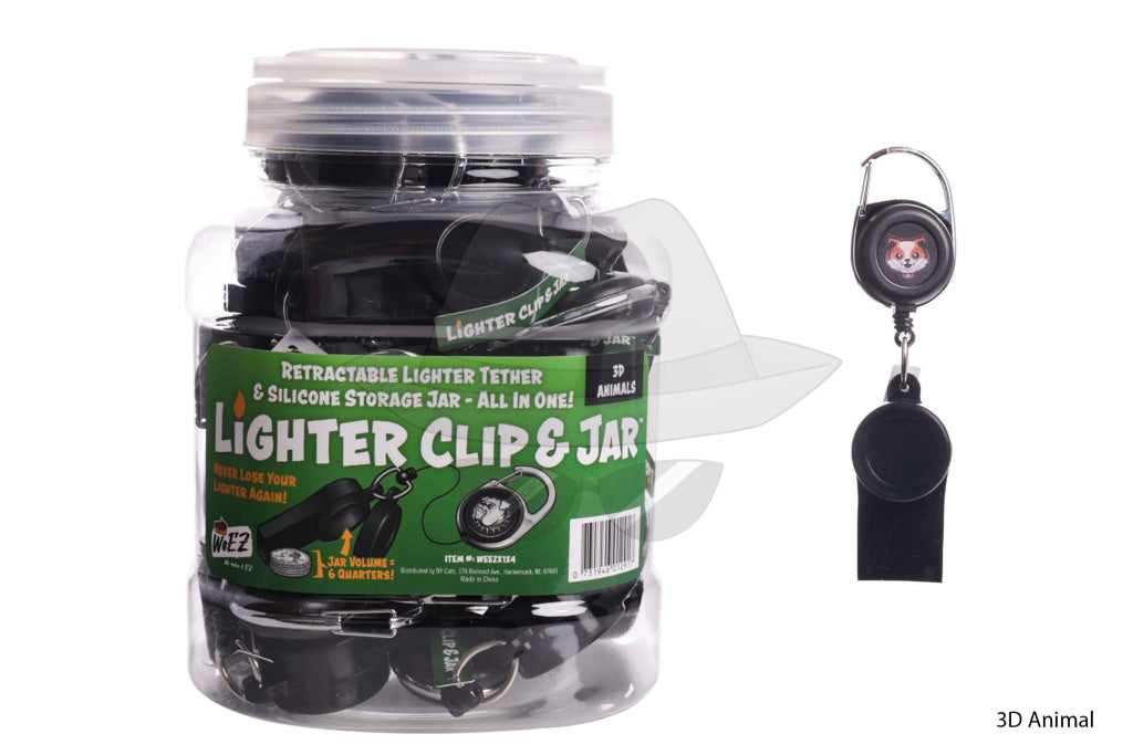 Lighter Clip & Jar 3D Animals-24ct