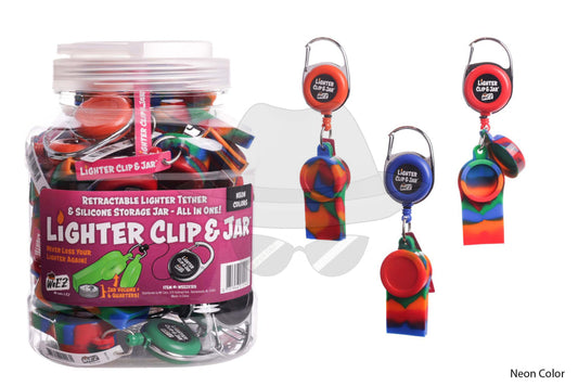 Lighter Clip & Jar Neon Color-24ct