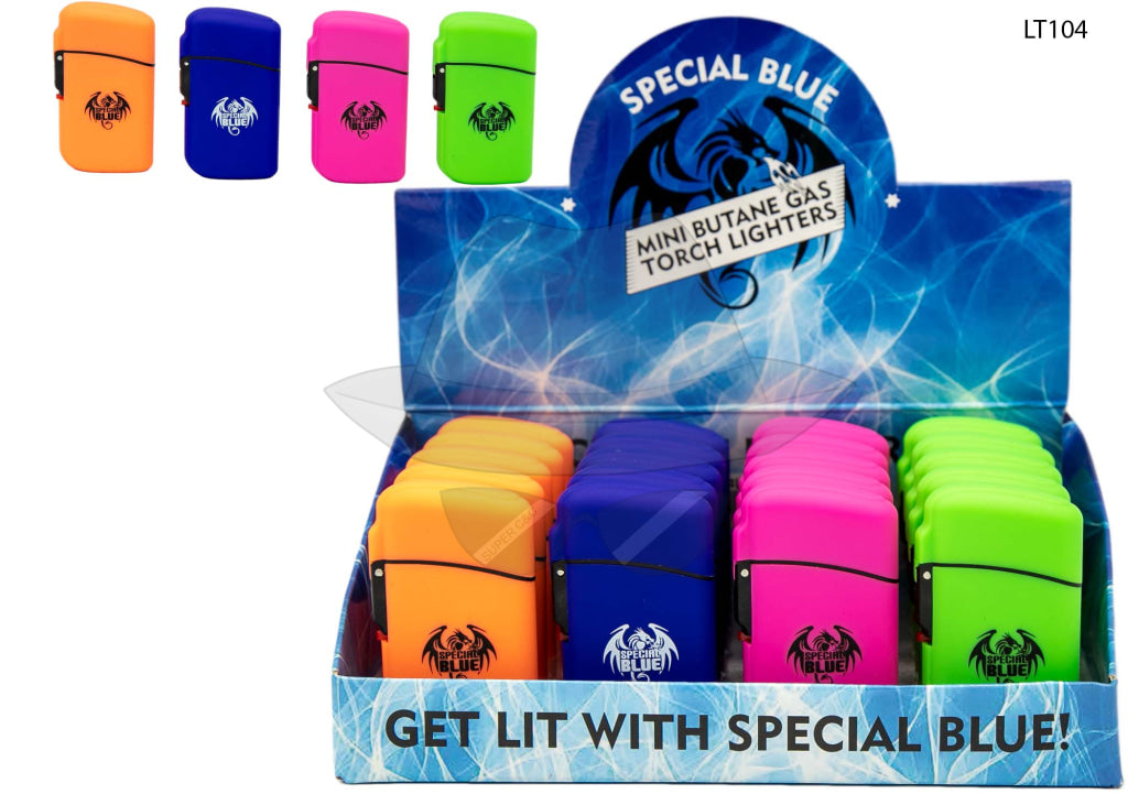 LT104 Special Blue Classic Rubber Lighters-20ct