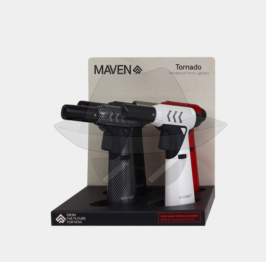 Maven Tornado Torch Lighter Display -4ct