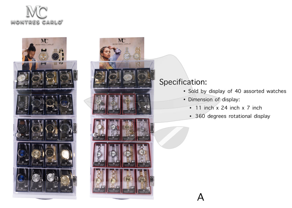 MONTRES CARLO ASSORTED WATCH Display 40CT