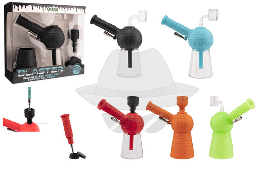 OOZE BLASTER SILICONE GLASS 4-IN-1 HYBRID WATER PIPE AND NECTAR COLLECTOR