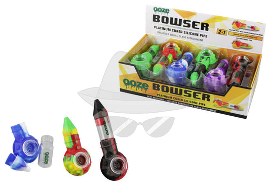 Ooze Bowser Silicone & Glass Pipe - 12pc Display
