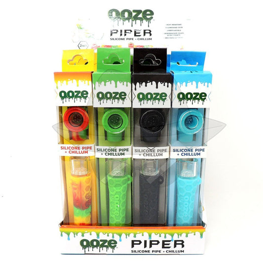 OOZE Piper Silicone Hand Pipe Display of 12ct