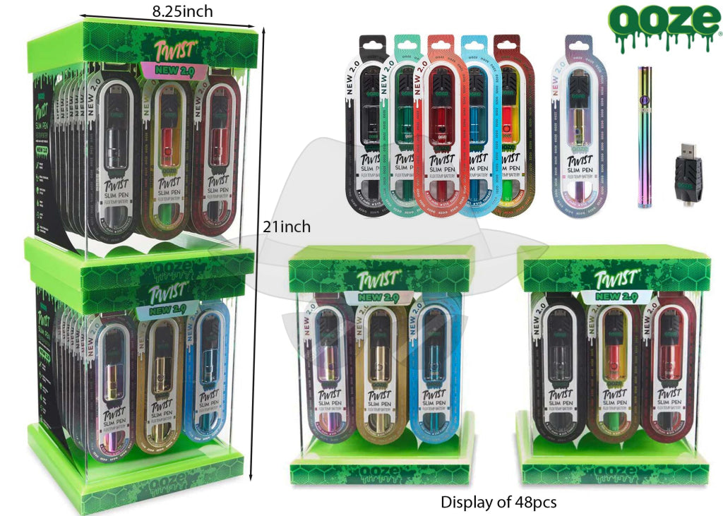 OOZE Twist Slim Pen 2.0 Display of 48pcs