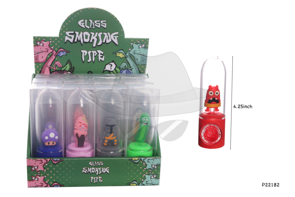 P22182 Silicone Glass Hand Pipe
