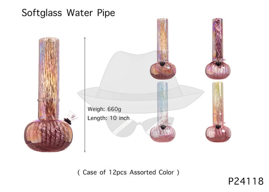 P24118 10 INCH SOFTGLASS WATER PIPE
