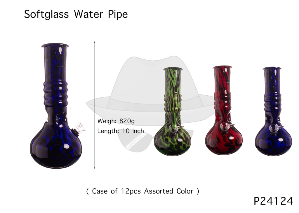 P24124 10 INCH SOFTGLASS WATER PIPE