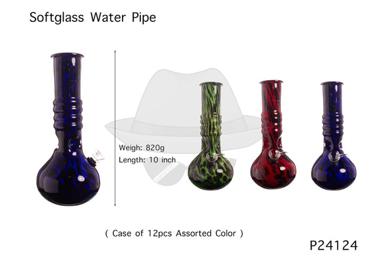 P24124 10 INCH SOFTGLASS WATER PIPE
