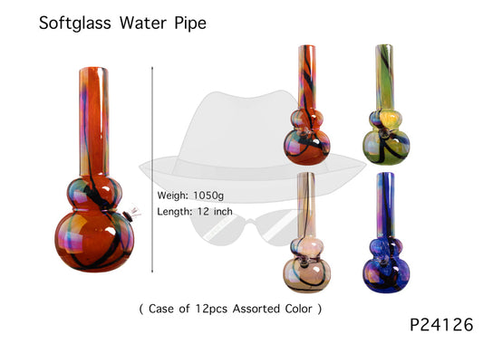 P24126 12 INCH SOFTGLASS WATER PIPE