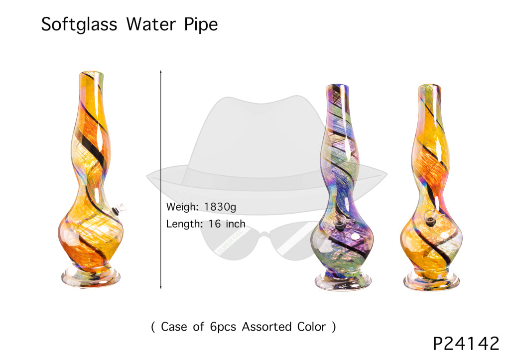 P24142 16 INCH SOFTGLASS WATER PIPE