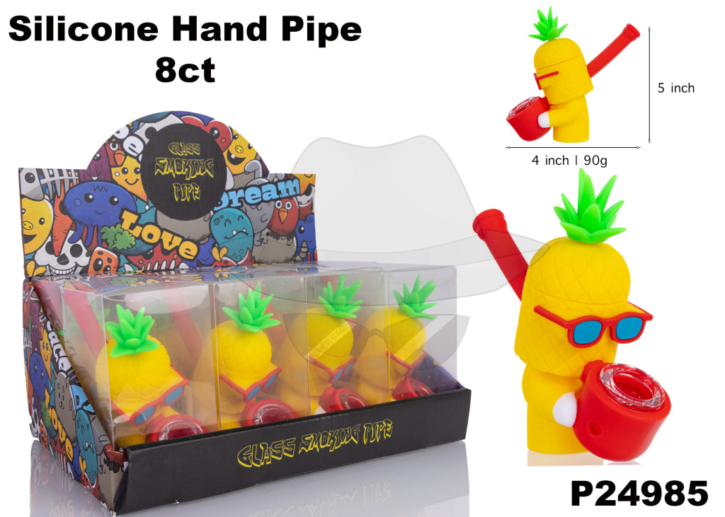 P24985 SILICONE HAND PIPE DISPLAY - 8CT