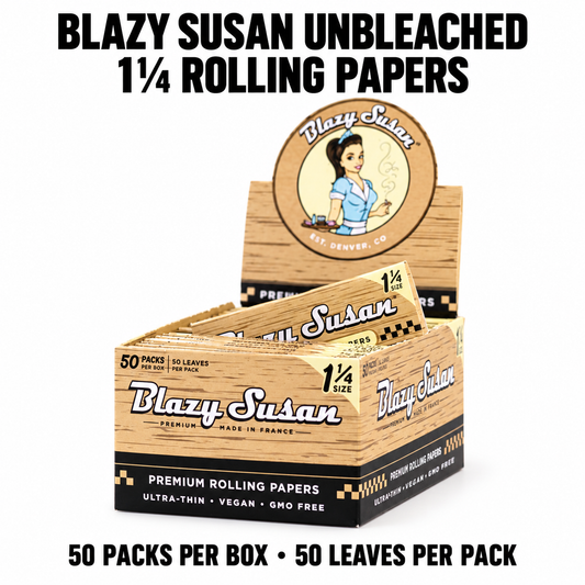 Blazy Susan Unbleached 1¼ Rolling Papers — 50-Pack Box