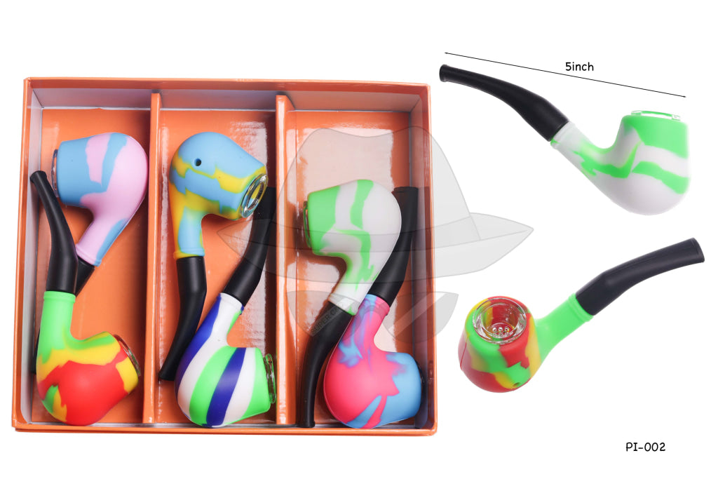 PI-002 Silicone Hand Pipe-6ct