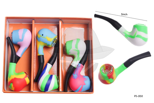 PI-002 Silicone Hand Pipe-6ct