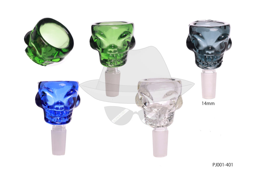 PJ001-401 14" Male Skull Design Glass Bowl