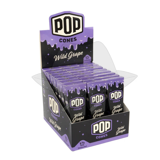 Pop Cones 1 ¼ Size Unbleached 6pk Cones - 24ct Display