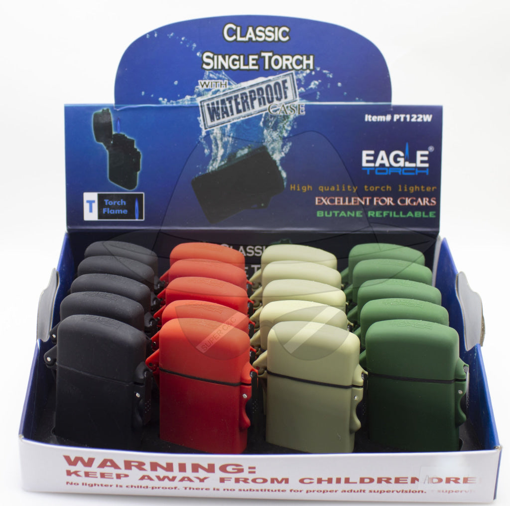 PT122W EAGLE Single Flame Torch Lighter Waterproof 20pcs