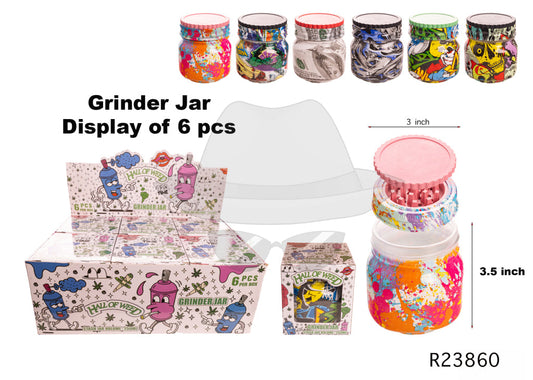 R23860 150ml Glass Jar & Grinder -6ct