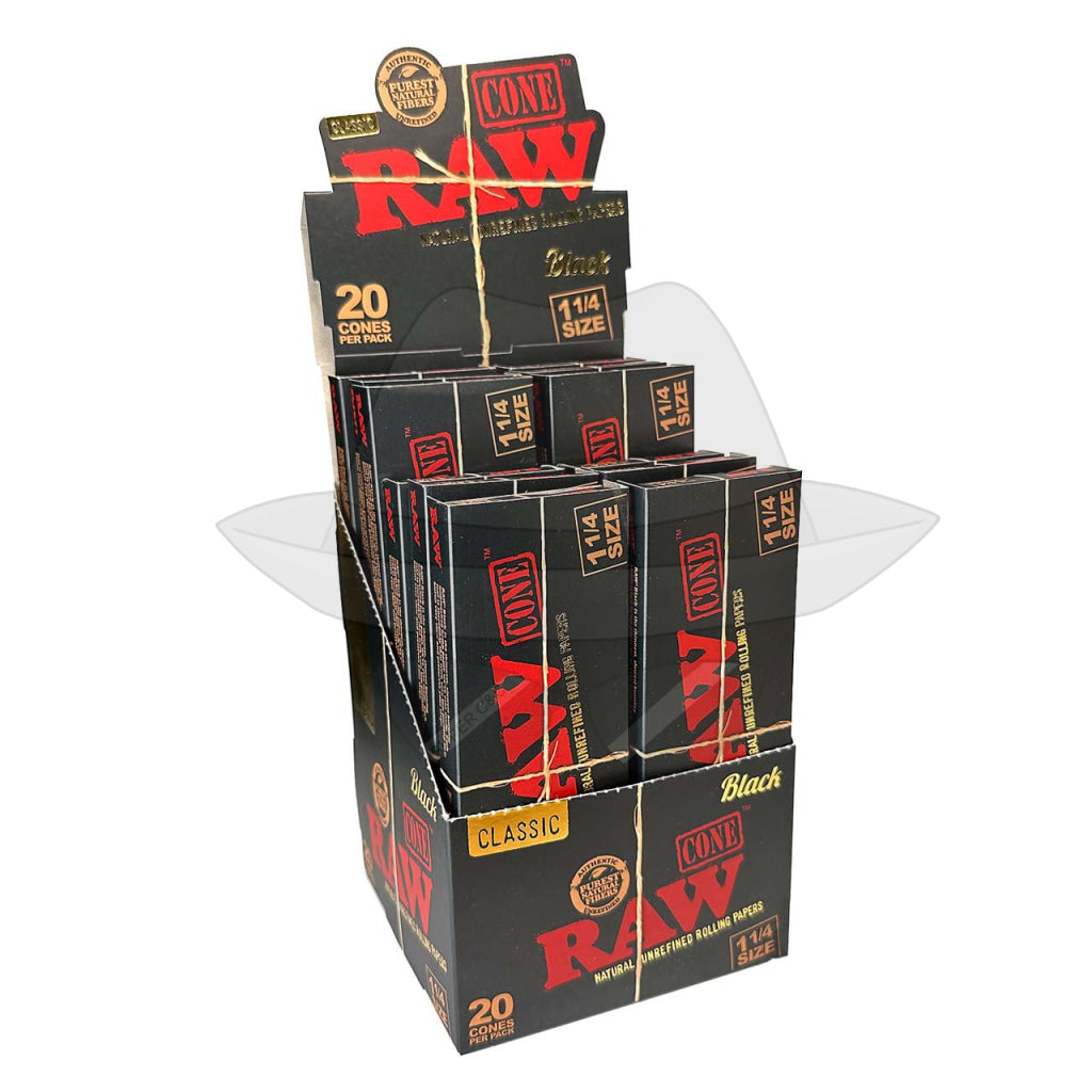 Raw Black Cone 1 1/4 20pack/20 cone per pack