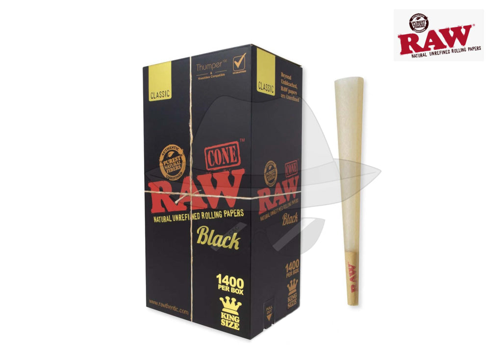 Raw Black King Size Cones 1400 Bulk Pack