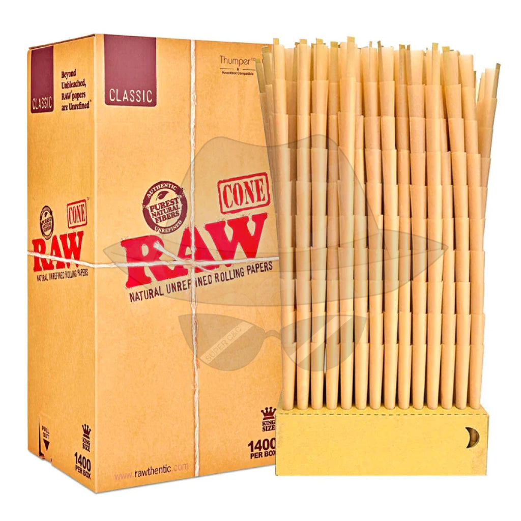 RAW Classic King Size Pre Rolled Cones (1400/Box)