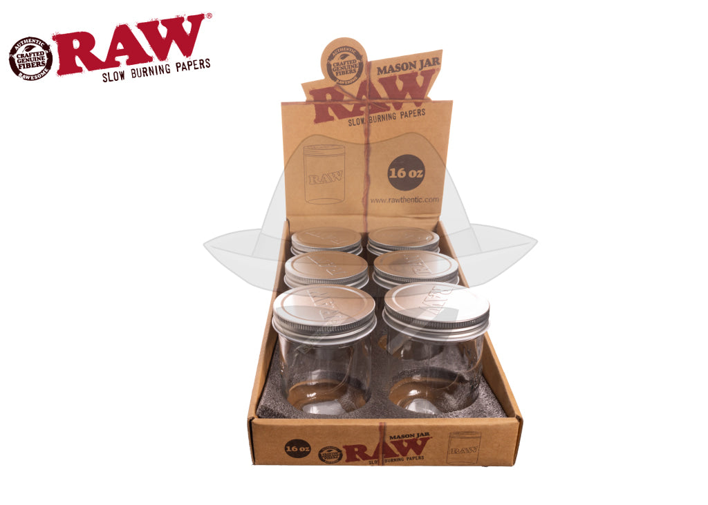 RAW GLASS MASON JAR-6CT DISPLAY