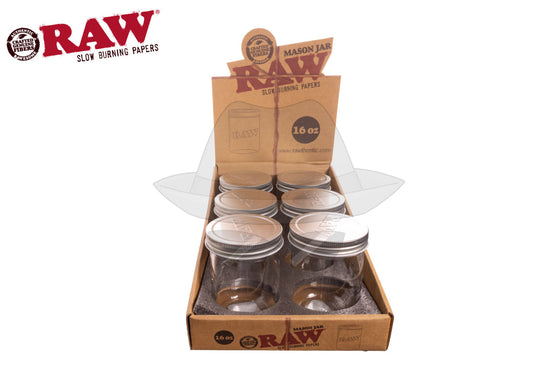 RAW GLASS MASON JAR-6CT DISPLAY