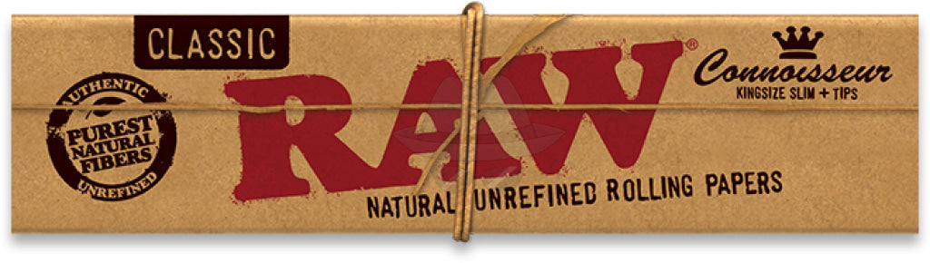 RAW King Size Slim + Tips Rolling Paper Connoisseur Classic