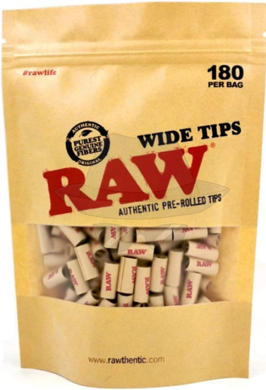 RAW PRE Rolled Wide Tips  180 Tips