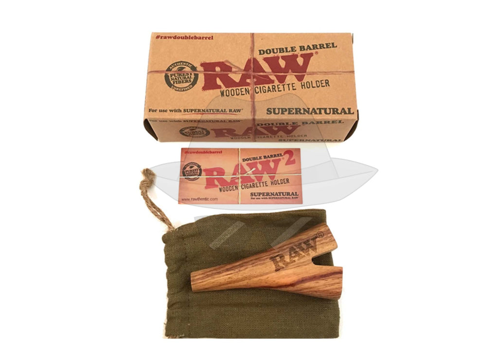Raw Supernatural Double Barrel Wooden Cigarette Holder