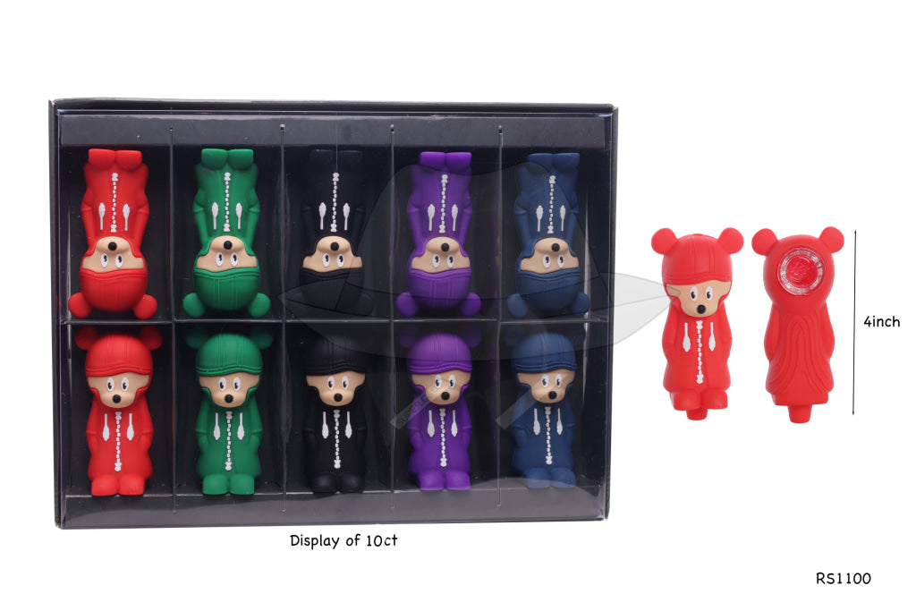 RS1100 Mice Silicone Hand Pipe-12ct