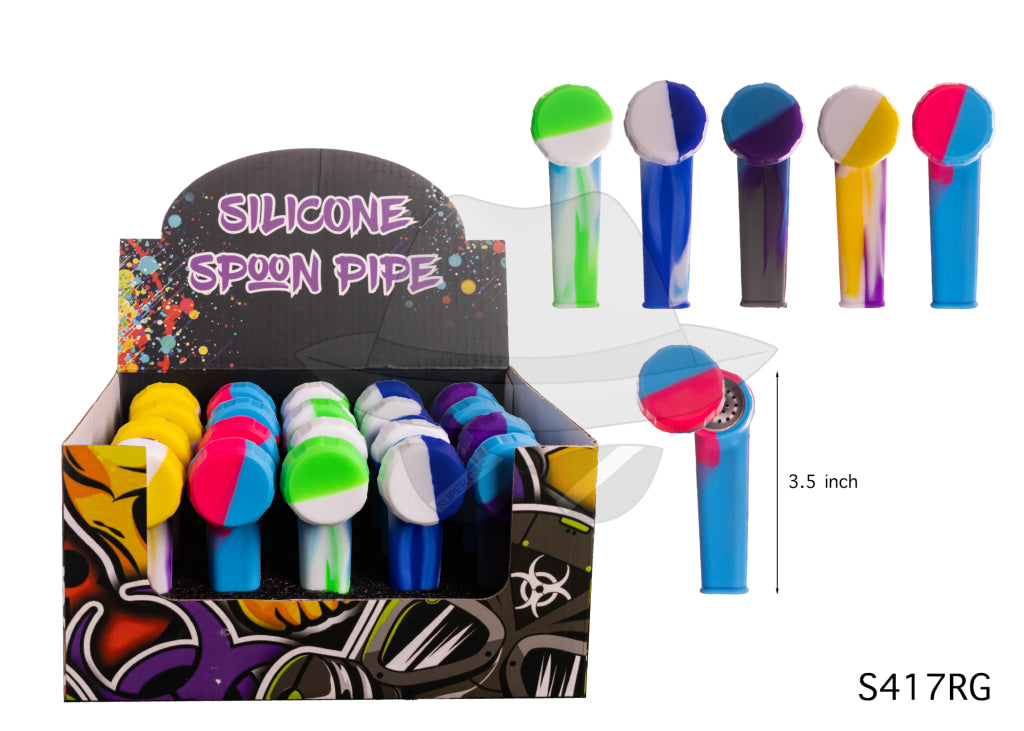 S417RG Silicone Hand Pipe Display of 20ct