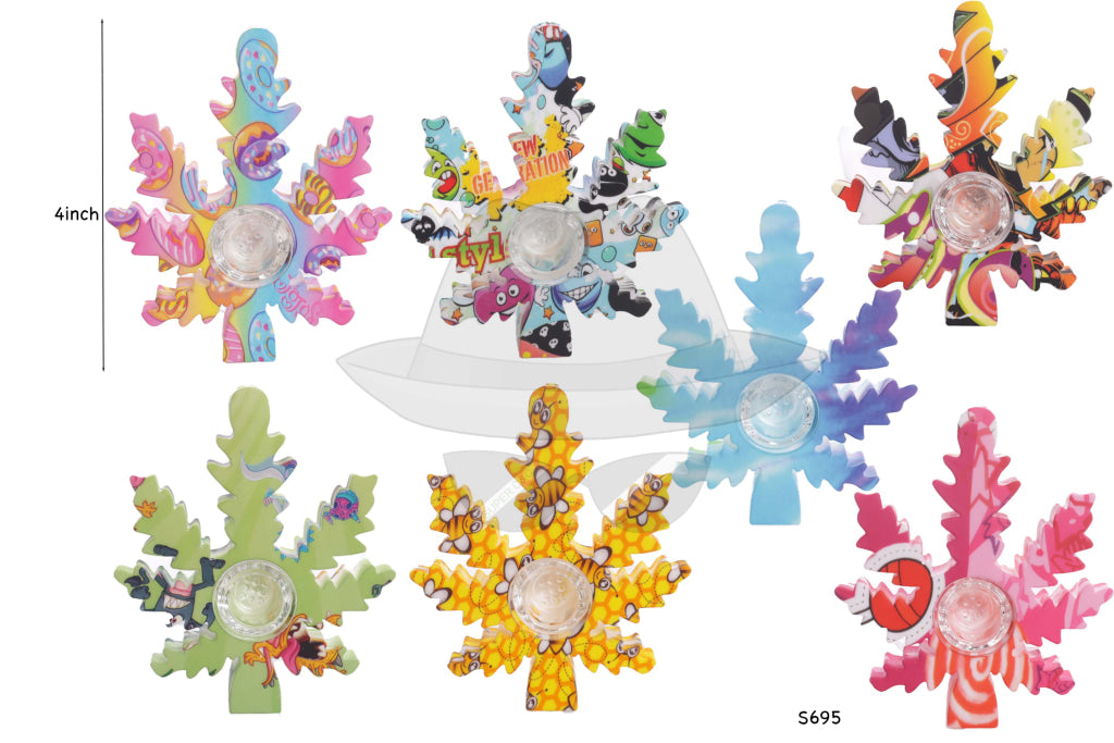 S695 Leaf Shape Silicone Hand Pipe