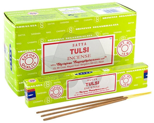 Satya Tulsi  Incense Sticks 15g x 12 Boxes