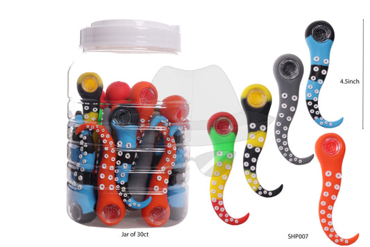 SHP007 Octopus Silicone Hand Pipe Jar of 30ct