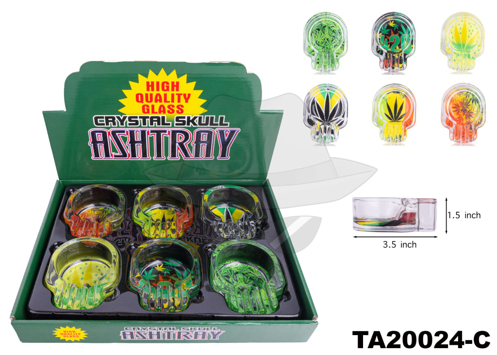 SKULL GLASS ASHTRAY TA20024