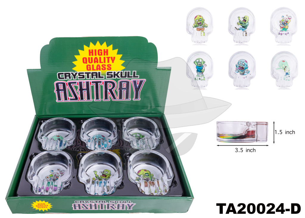 SKULL GLASS ASHTRAY TA20024