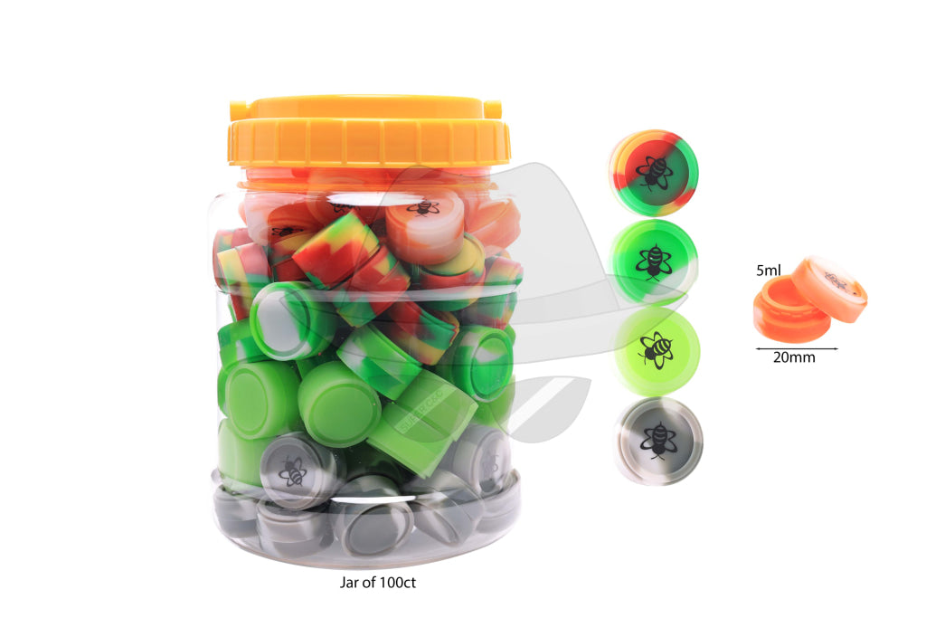 Small Honey Silicone Container Jar of 100pc