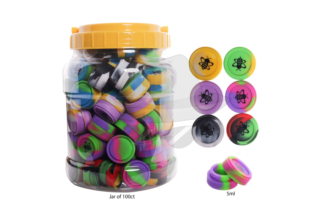 Small Honey Silicone Container Jar of 100pc