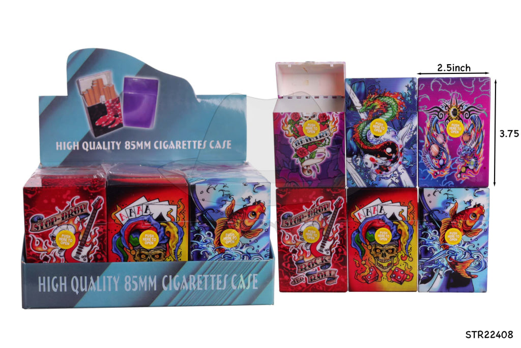 STR22408 85mm Cigarette Case Printed Style-12ct