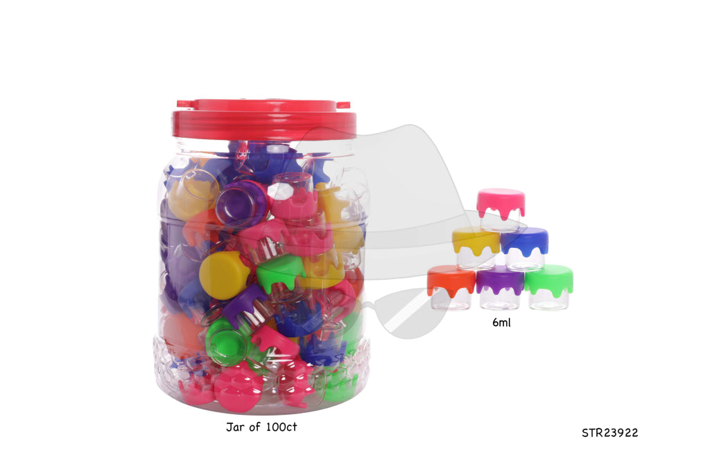 STR21913 Silicone Glass Jar 6ml-100ct