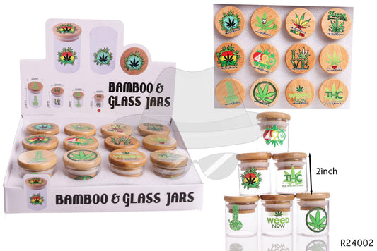 STR24002 Bamboo & Glass Jar 12ct